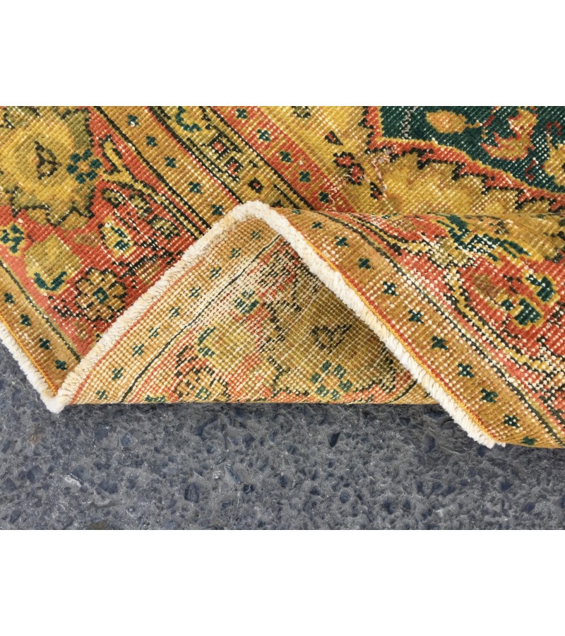 6x9 hand woven boho rug, Retro Living room rug, 6'5 X 8'8 Turkish rug