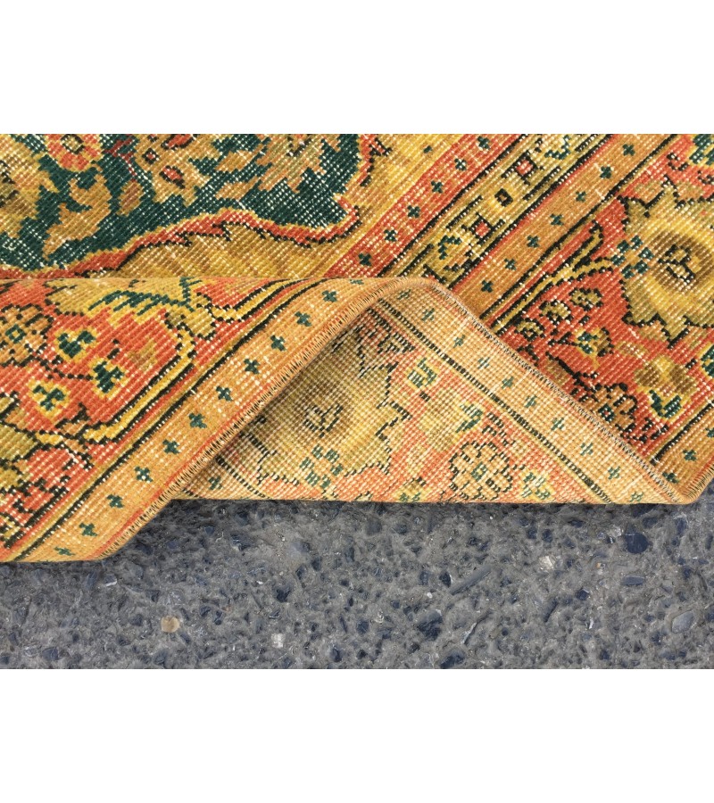 6x9 hand woven boho rug, Retro Living room rug, 6'5 X 8'8 Turkish rug