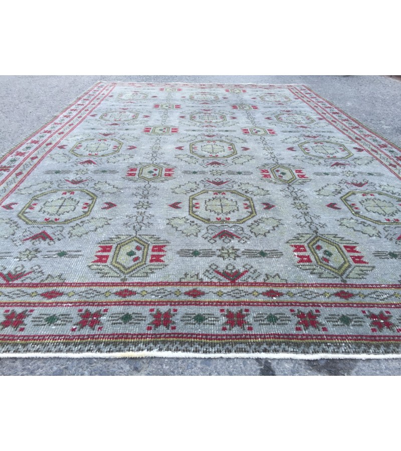 Large Grey 6x10 Turkish Rug, Vintage Rug, Antique Carpet, 6'4 X 9'8 Carpet, Decorative Bedroom Rug, Kitchen rug