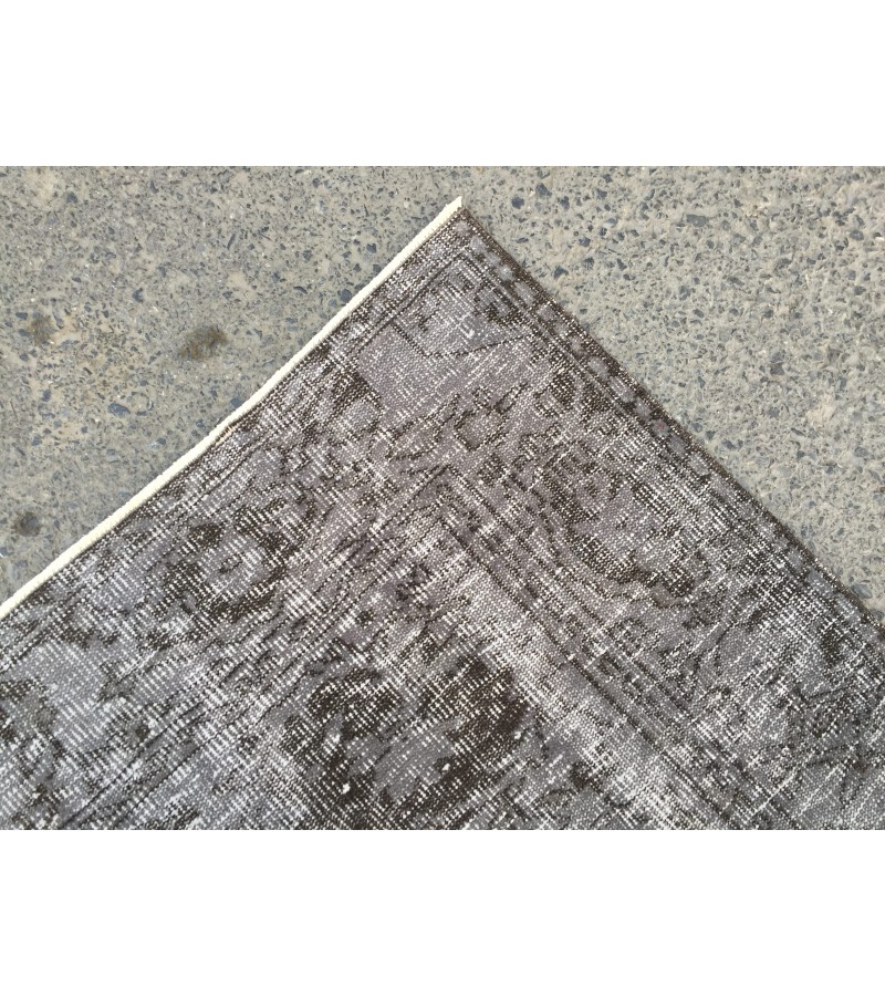 6x10 handmade wool rug, distressed rug, 6'1 X 9'11 dining room Rug