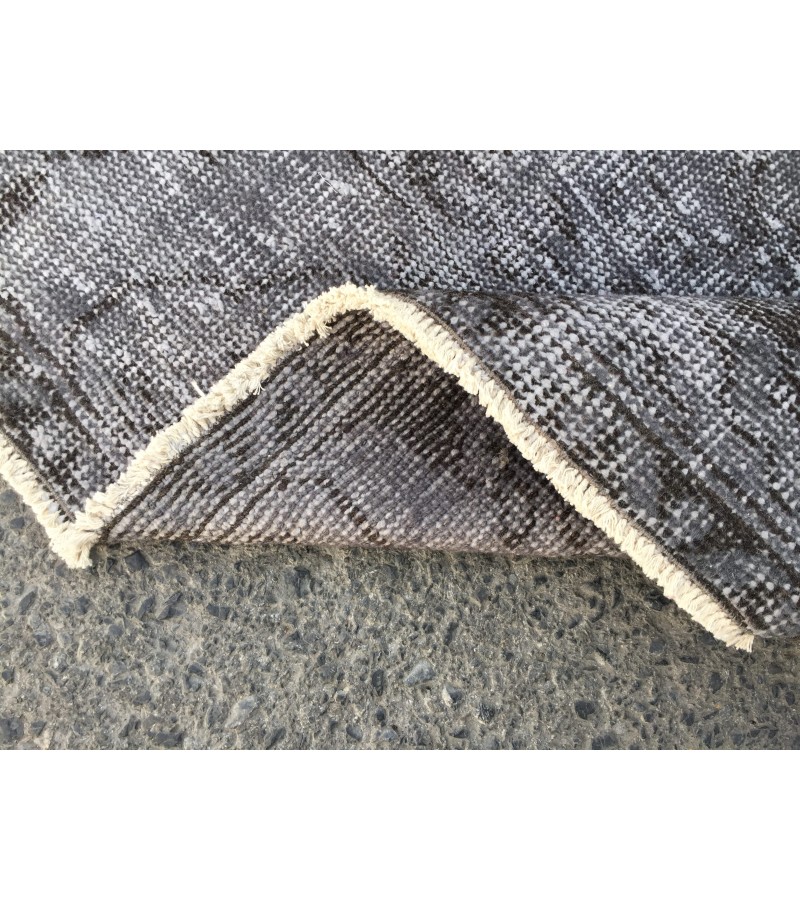 6x10 handmade wool rug, distressed rug, 6'1 X 9'11 dining room Rug