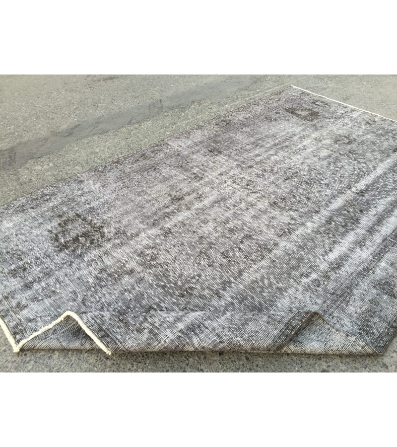 6x10 handmade wool rug, distressed rug, 6'1 X 9'11 dining room Rug