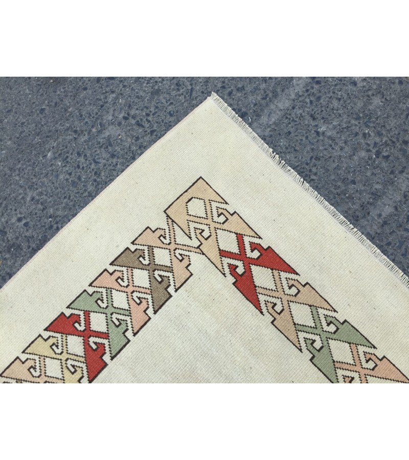 6x9 wool home decor rug, abstract dining room rug, 6'2 X 9'4 minimal rug, Area Rug