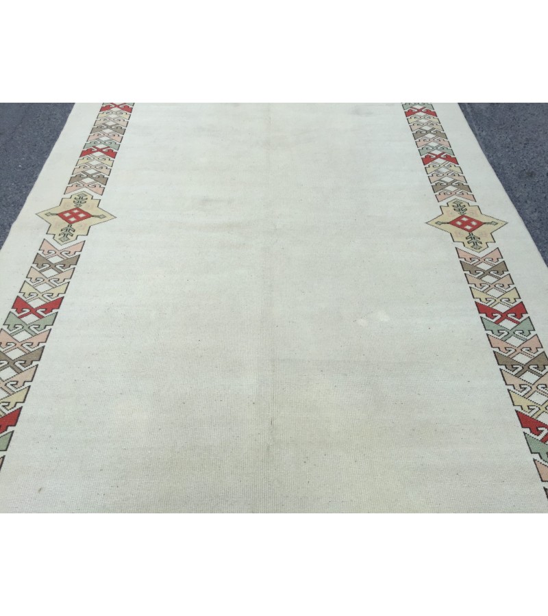 6x9 wool home decor rug, abstract dining room rug, 6'2 X 9'4 minimal rug, Area Rug
