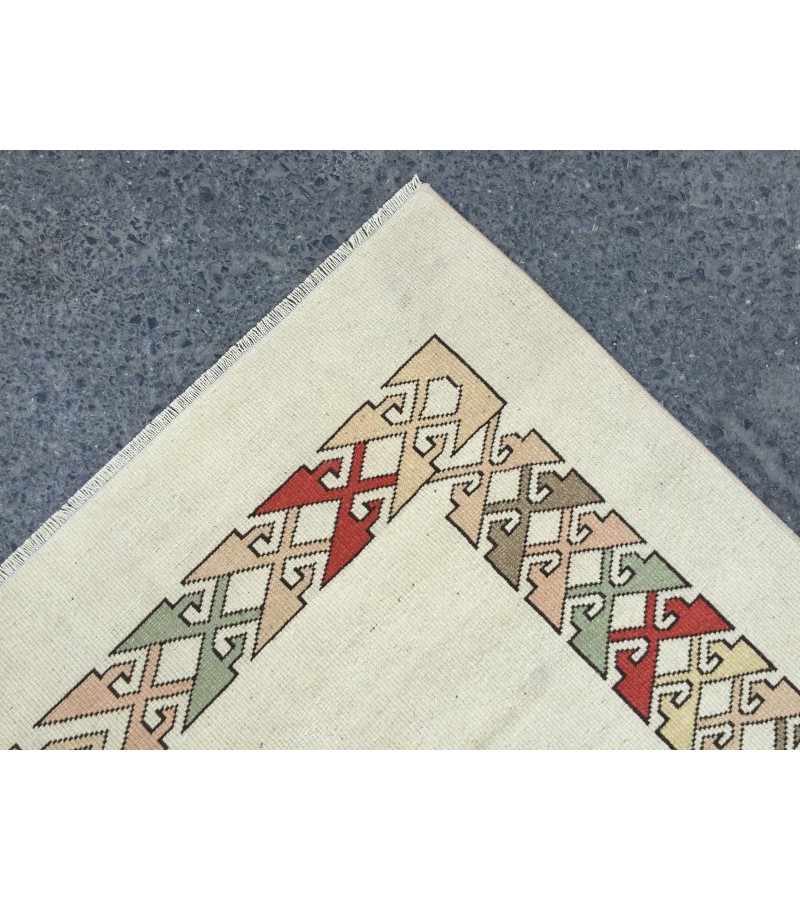 6x9 wool home decor rug, abstract dining room rug, 6'2 X 9'4 minimal rug, Area Rug