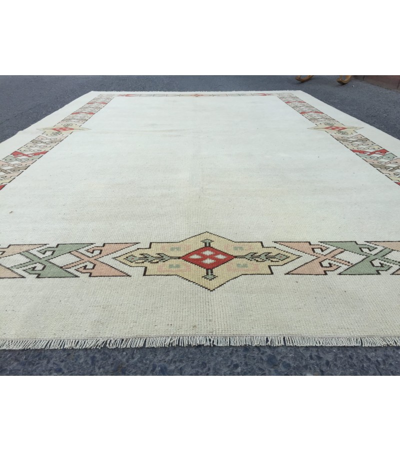 6x9 wool home decor rug, abstract dining room rug, 6'2 X 9'4 minimal rug, Area Rug