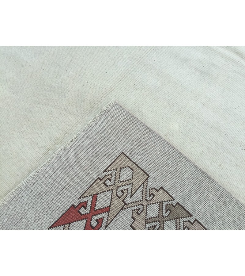 6x9 wool home decor rug, abstract dining room rug, 6'2 X 9'4 minimal rug, Area Rug