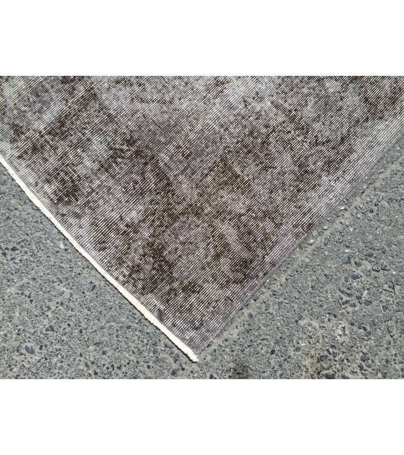 6x10 faded grey rug, vintage rug, , retro bedroom rug, 6'3 X 10' woven rug