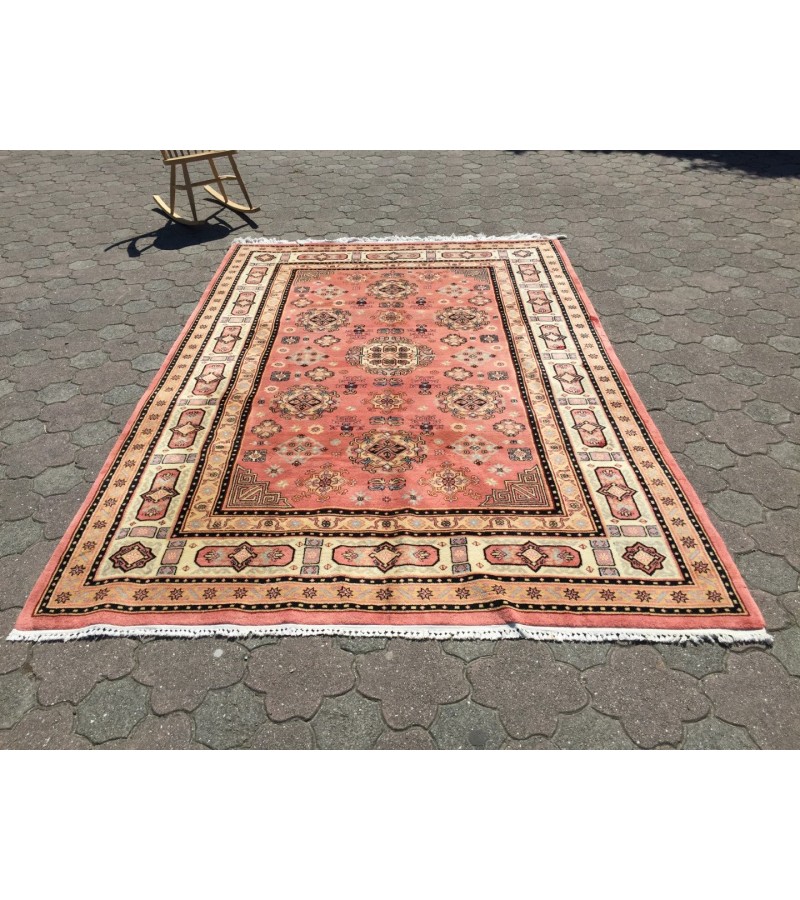 Fine Oushak rug 7x10 , Area rug , Turkish rug , Vintage Bedroom Rug 6'7 X 9'10 , Soft wool rug