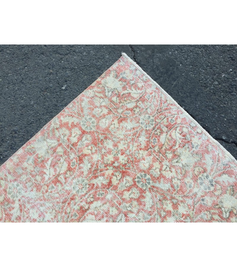 7x10 faded pattern rug, Handmade rug, area rug, 6'7 X 9'11 Vintage rug, Living room rug