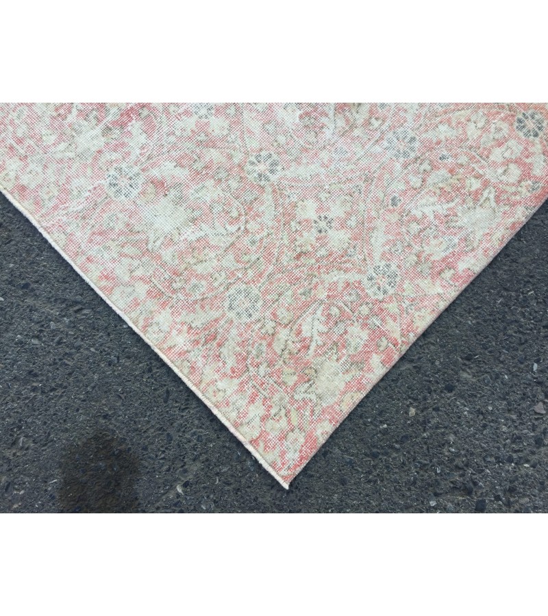 7x10 faded pattern rug, Handmade rug, area rug, 6'7 X 9'11 Vintage rug, Living room rug