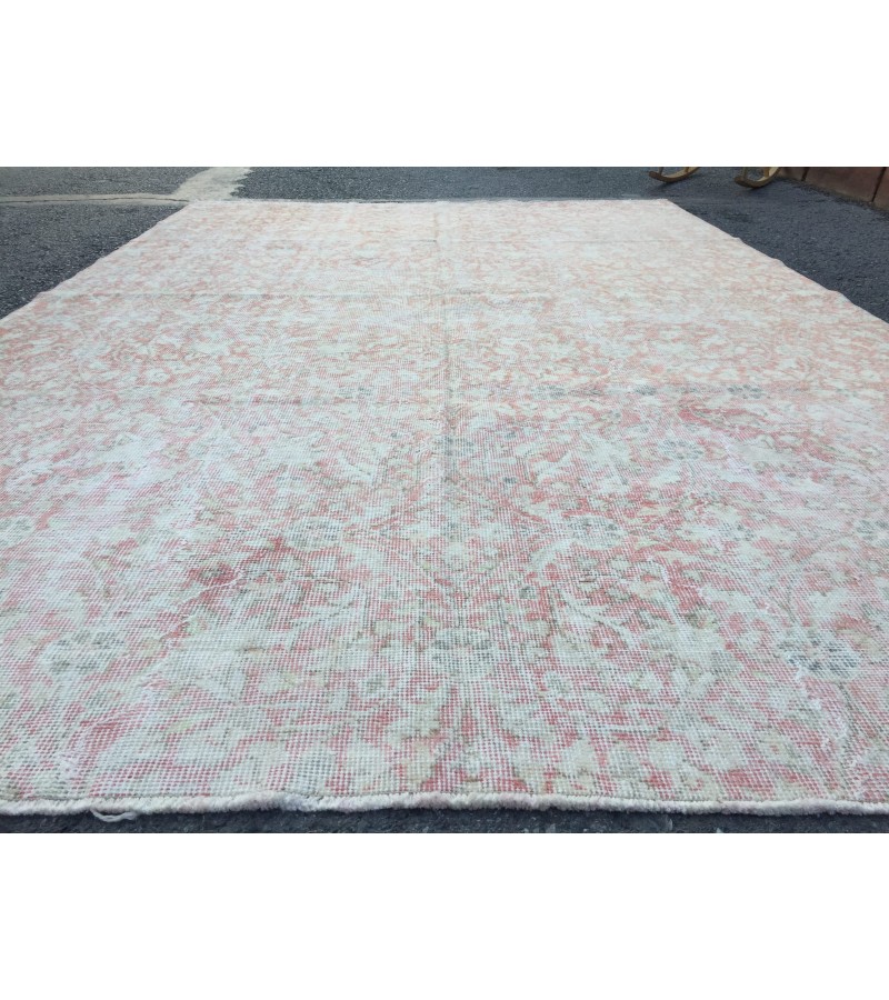 7x10 faded pattern rug, Handmade rug, area rug, 6'7 X 9'11 Vintage rug, Living room rug