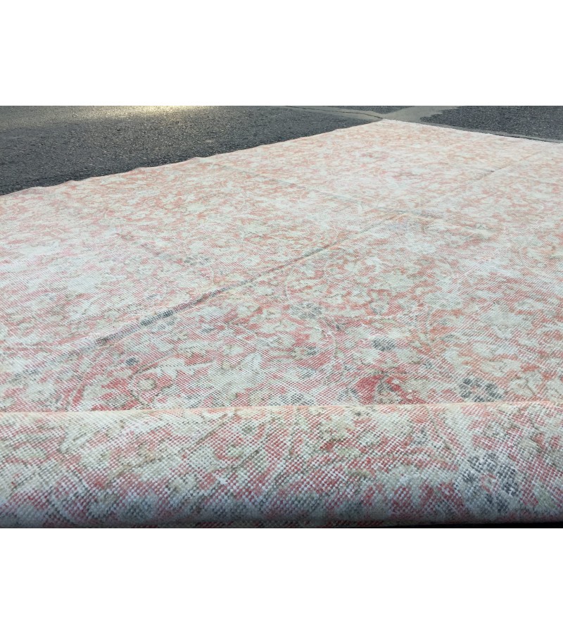 7x10 faded pattern rug, Handmade rug, area rug, 6'7 X 9'11 Vintage rug, Living room rug