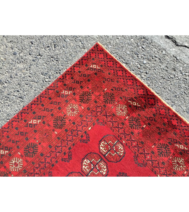 Vintage red rug 7x11 ,Salon rug , Afghan rug , Soft pile rug 6'11 X 10'8 , living room rug , boho rug 