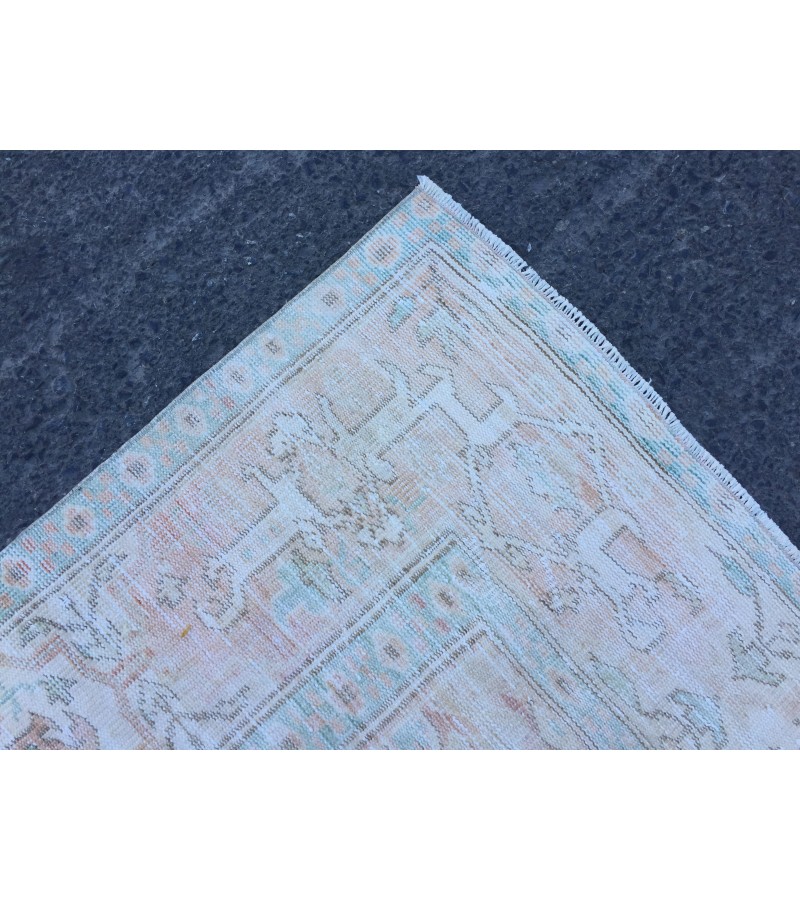 6x10 pastel bed plan rug, Handmade rug , 6' X 9'9 woven rug , living room rug