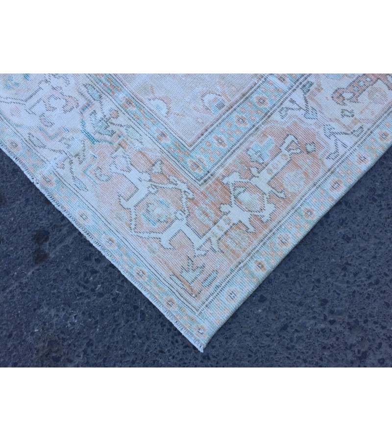 6x10 pastel bed plan rug, Handmade rug , 6' X 9'9 woven rug , living room rug