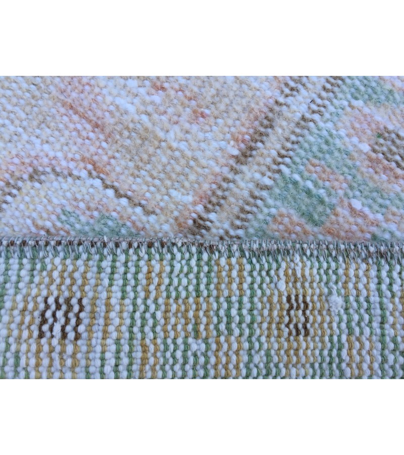 6x10 pastel bed plan rug, Handmade rug , 6' X 9'9 woven rug , living room rug