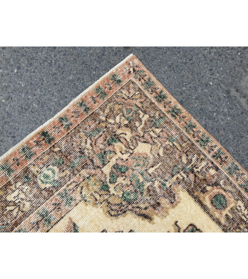 6x9 handmade Turkish rug, Vintage rug, Wool rug, 6'4 X 9'1 bedroom rug