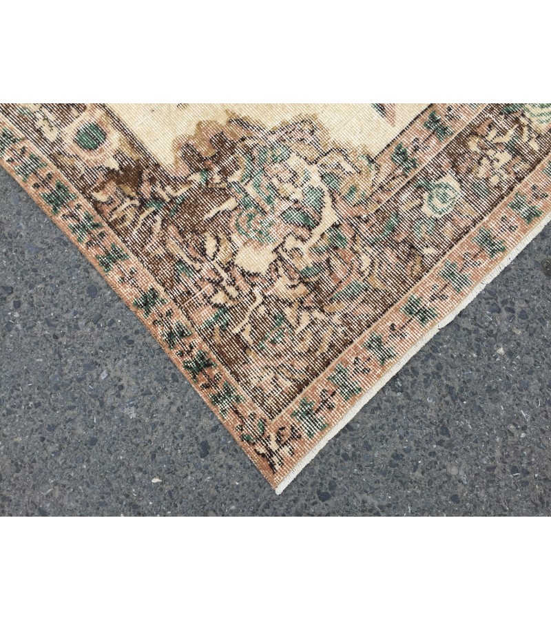 6x9 handmade Turkish rug, Vintage rug, Wool rug, 6'4 X 9'1 bedroom rug