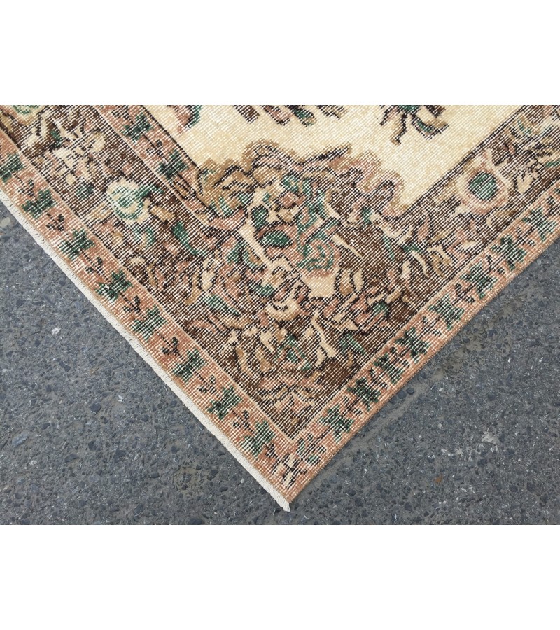 6x9 handmade Turkish rug, Vintage rug, Wool rug, 6'4 X 9'1 bedroom rug