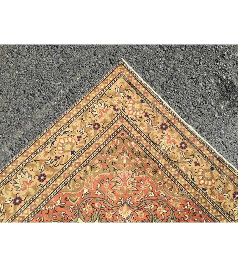 Muted Oushak rug 6x10 , Vintage rug , handmade rug , 50 year old rug , 6'2 X 10'2 rugs for living room