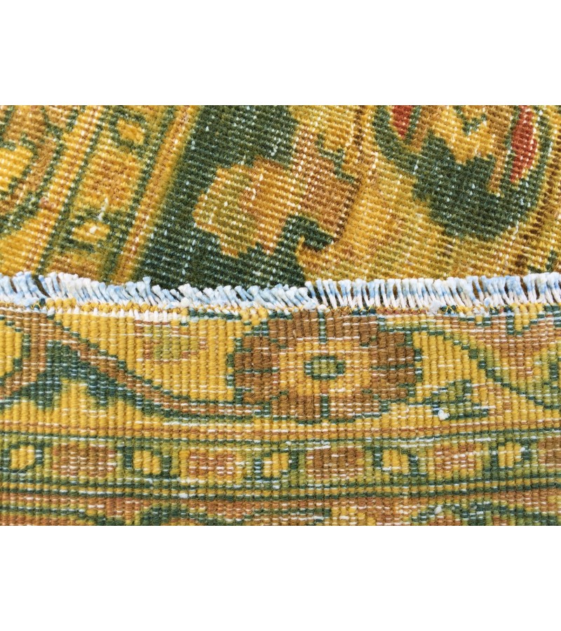 9x12 Oushak area rug, green yellow rug, Handmade rug, 9'5 X 12'2 living room rug
