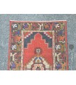 3x9 Turkish corridor rug, wool red runner , 2'10 X 9'1 Handmade Runner