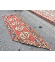 3x9 Turkish corridor rug, wool red runner , 2'10 X 9'1 Handmade Runner