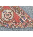 3x9 Turkish corridor rug, wool red runner , 2'10 X 9'1 Handmade Runner