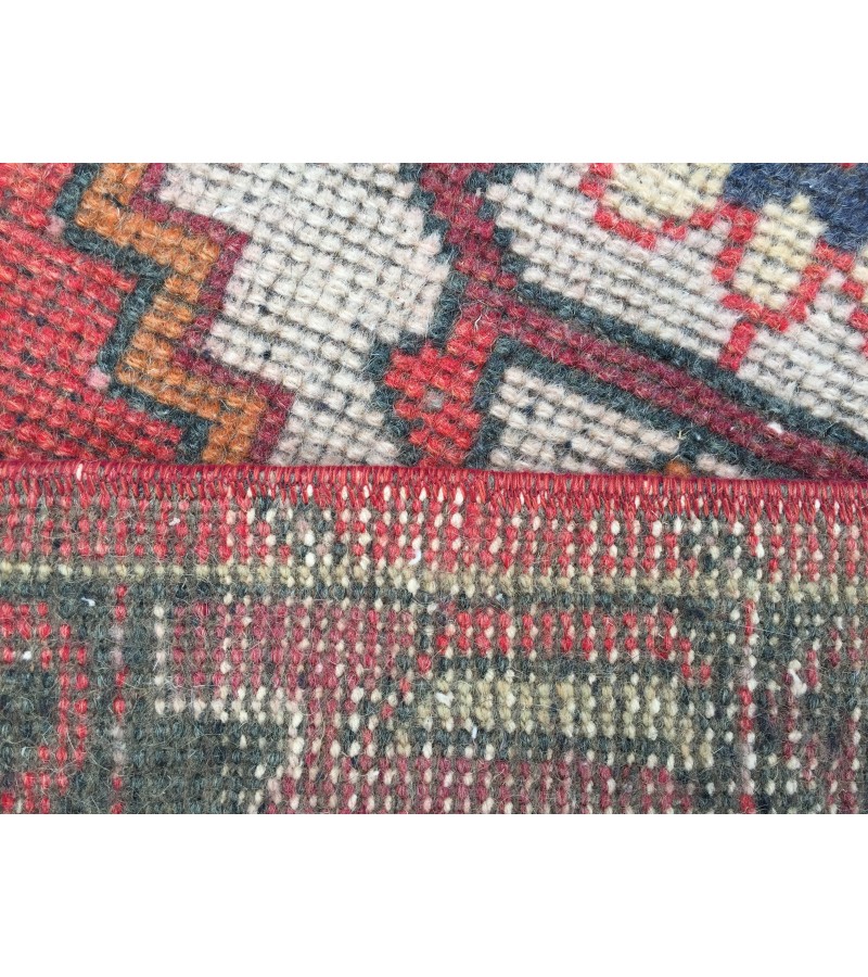 3x9 Turkish corridor rug, wool red runner , 2'10 X 9'1 Handmade Runner