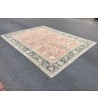 9x11 abstract pastel red rug, Turkish rug, Oriental rug, 8'6 X 10'11 Handmade Area rug
