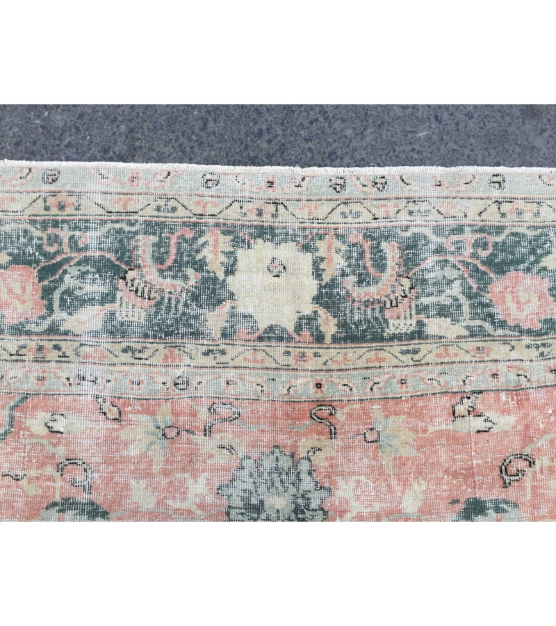 9x11 abstract pastel red rug, Turkish rug, Oriental rug, 8'6 X 10'11 Handmade Area rug