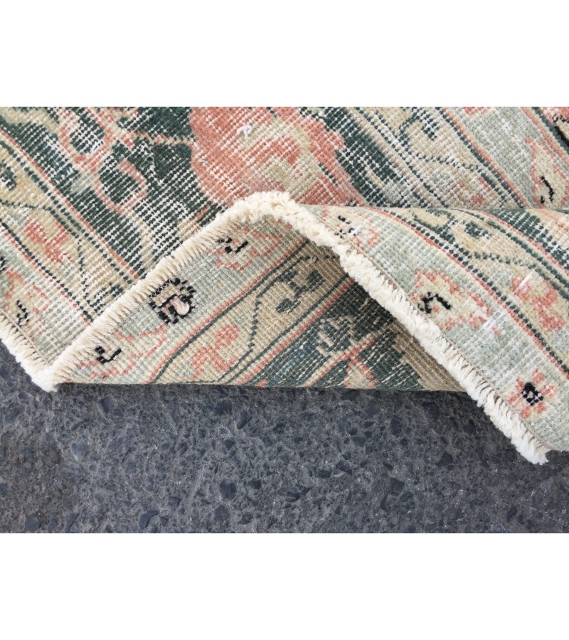 9x11 abstract pastel red rug, Turkish rug, Oriental rug, 8'6 X 10'11 Handmade Area rug