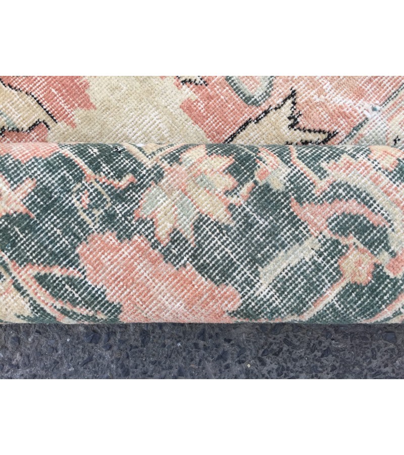 9x11 abstract pastel red rug, Turkish rug, Oriental rug, 8'6 X 10'11 Handmade Area rug