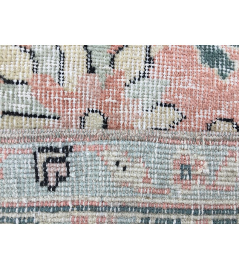 9x11 abstract pastel red rug, Turkish rug, Oriental rug, 8'6 X 10'11 Handmade Area rug