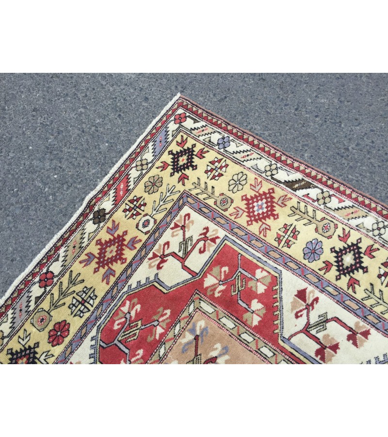 7x9 geometric home decor rug, abstract rug, handmade rug, 6'9 X 9'4 living room rug