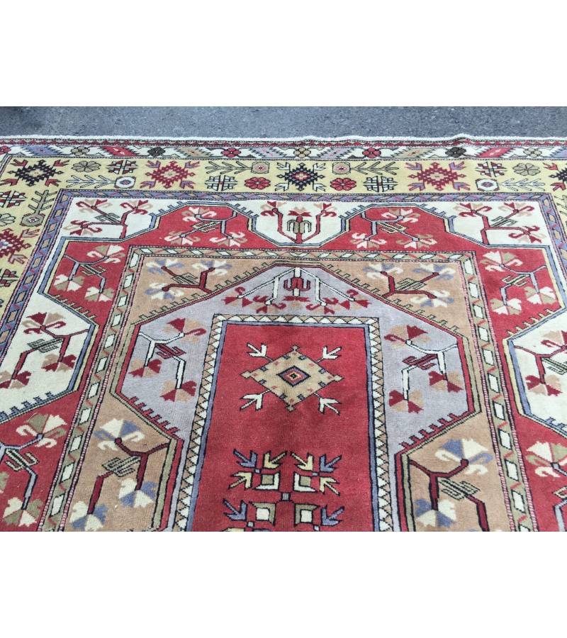 7x9 geometric home decor rug, abstract rug, handmade rug, 6'9 X 9'4 living room rug