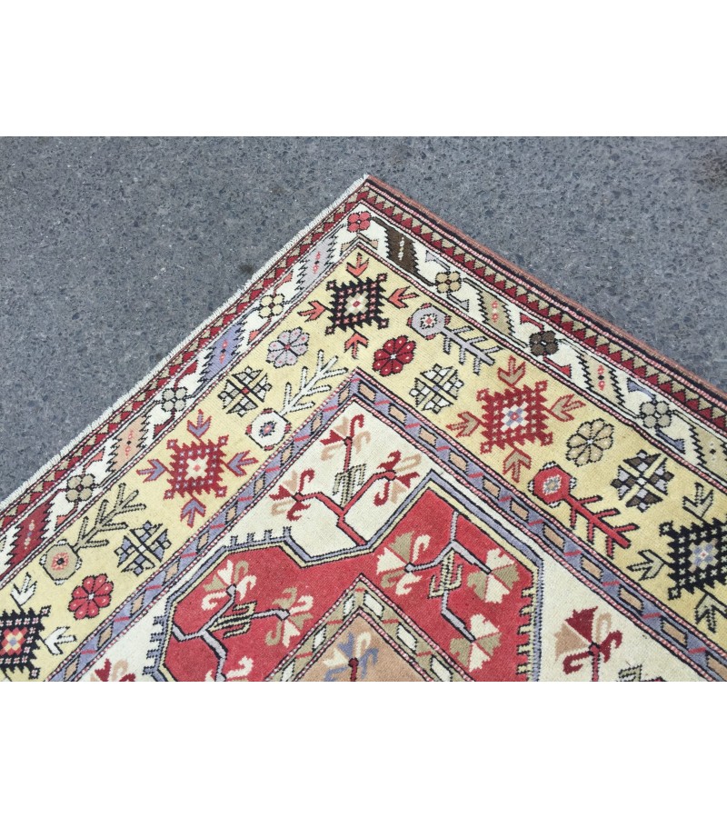 7x9 geometric home decor rug, abstract rug, handmade rug, 6'9 X 9'4 living room rug