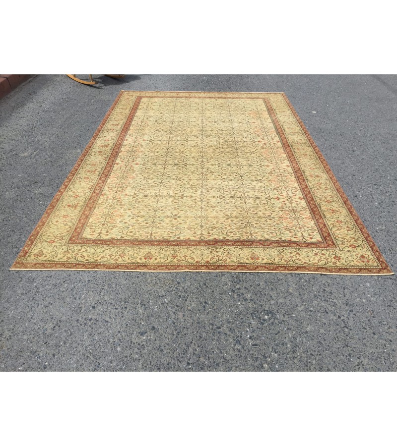 6x10 home decor rug, 70's Vintage Turkish Rug ,6'4 X 9'6 Woven Rug 