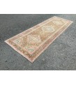 Wonderfull woven runner 3.5x10 ,brown pink Runner rug , turkish oushak runner , 3'5 X 10' vintage long rug