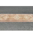 Wonderfull woven runner 3.5x10 ,brown pink Runner rug , turkish oushak runner , 3'5 X 10' vintage long rug