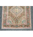 Wonderfull woven runner 3.5x10 ,brown pink Runner rug , turkish oushak runner , 3'5 X 10' vintage long rug