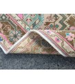 Wonderfull woven runner 3.5x10 ,brown pink Runner rug , turkish oushak runner , 3'5 X 10' vintage long rug