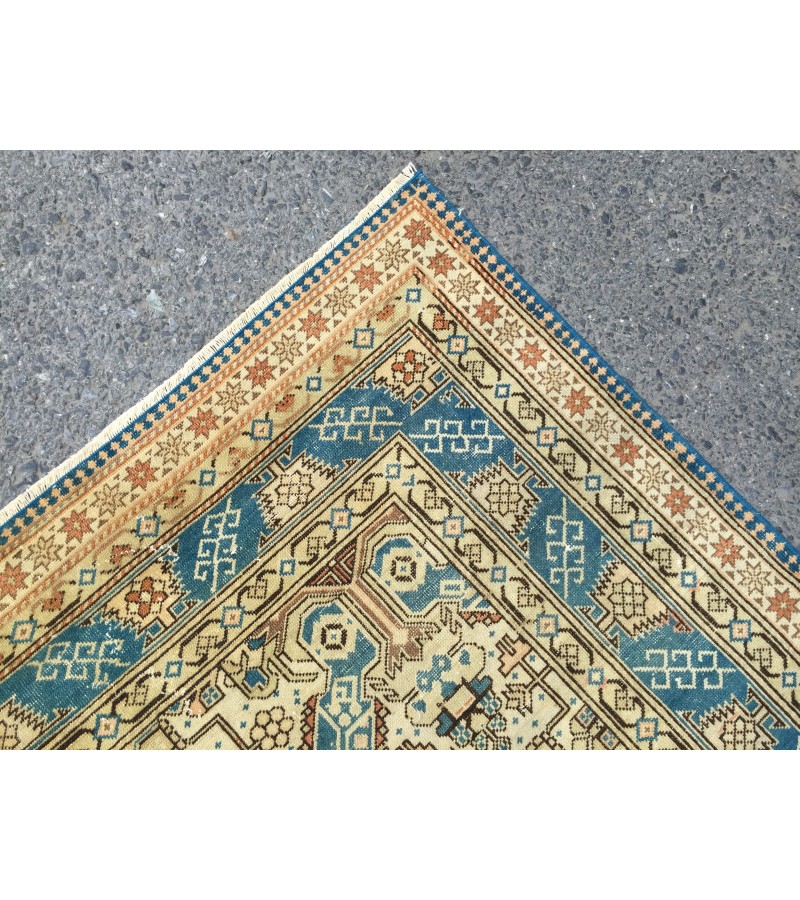 6x9 handmade wool rug, geometric living room rug, area rug, 6'5 X 9'5 bedroom rug