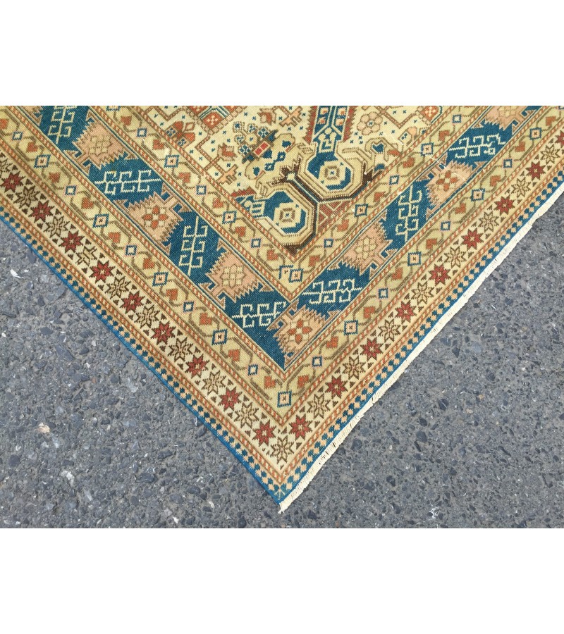 6x9 handmade wool rug, geometric living room rug, area rug, 6'5 X 9'5 bedroom rug