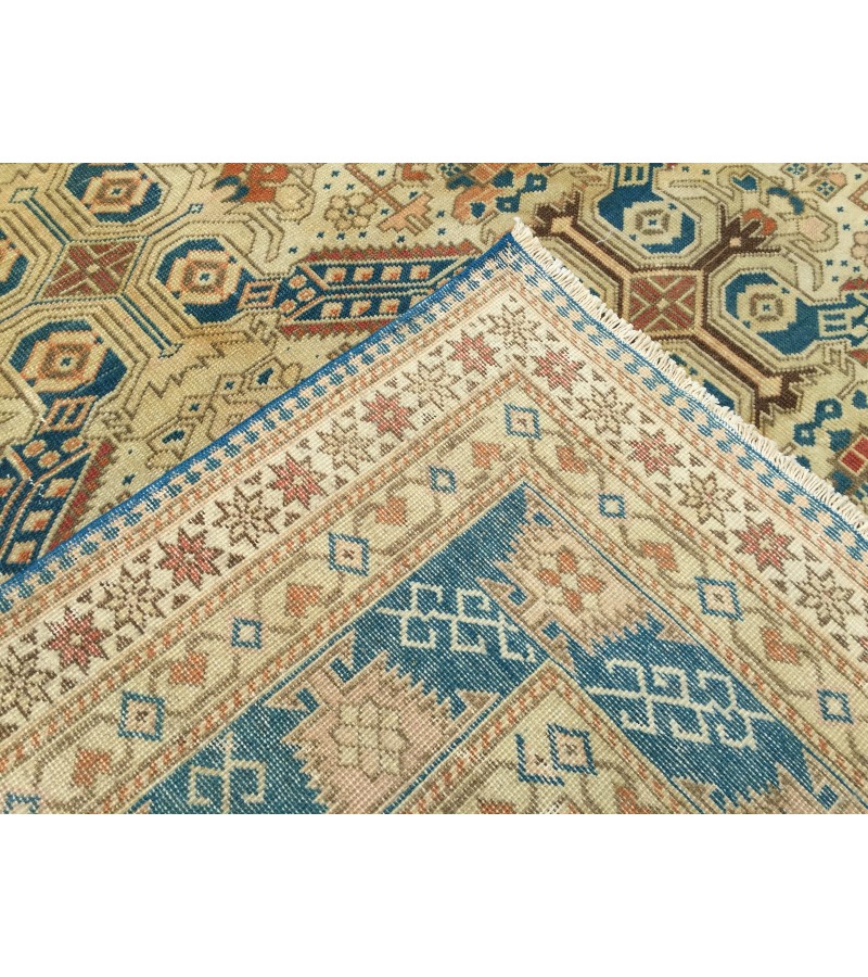 6x9 handmade wool rug, geometric living room rug, area rug, 6'5 X 9'5 bedroom rug