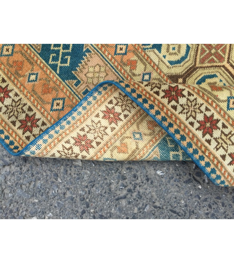 6x9 handmade wool rug, geometric living room rug, area rug, 6'5 X 9'5 bedroom rug