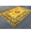 6x10 rustic yellow rug, hand woven rug, yellow green rug, 6'5 X 9'6 boho vintage rug
