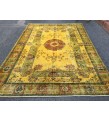 6x10 rustic yellow rug, hand woven rug, yellow green rug, 6'5 X 9'6 boho vintage rug