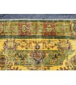 6x10 rustic yellow rug, hand woven rug, yellow green rug, 6'5 X 9'6 boho vintage rug